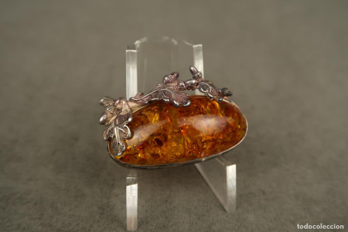 Joyeria: Antiguo Broche de Plata y &Aacute;mbar - Foto 7