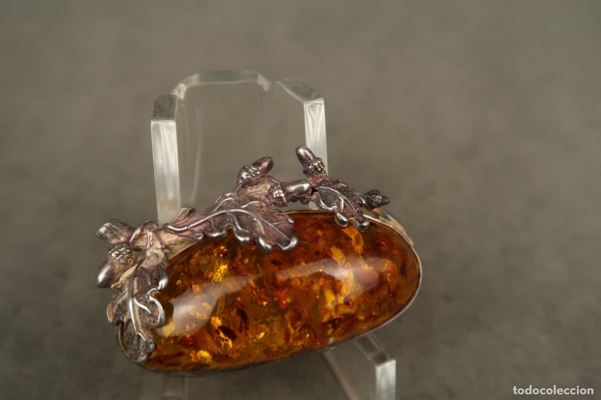 Joyeria: Antiguo Broche de Plata y &Aacute;mbar - Foto 9