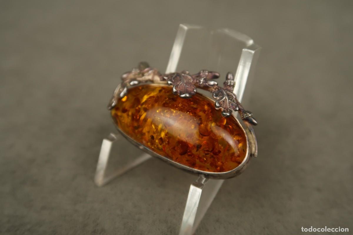Joyeria: Antiguo Broche de Plata y &Aacute;mbar - Foto 10