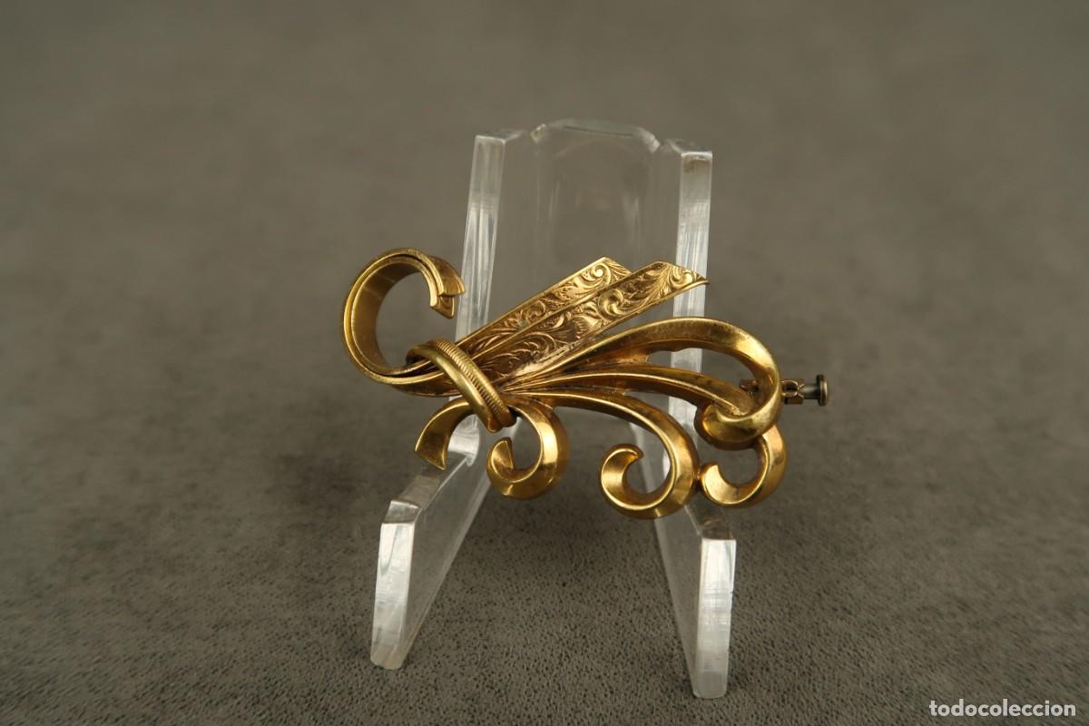 Joyeria: Antiguo Broche Metal Dorado - Foto 1