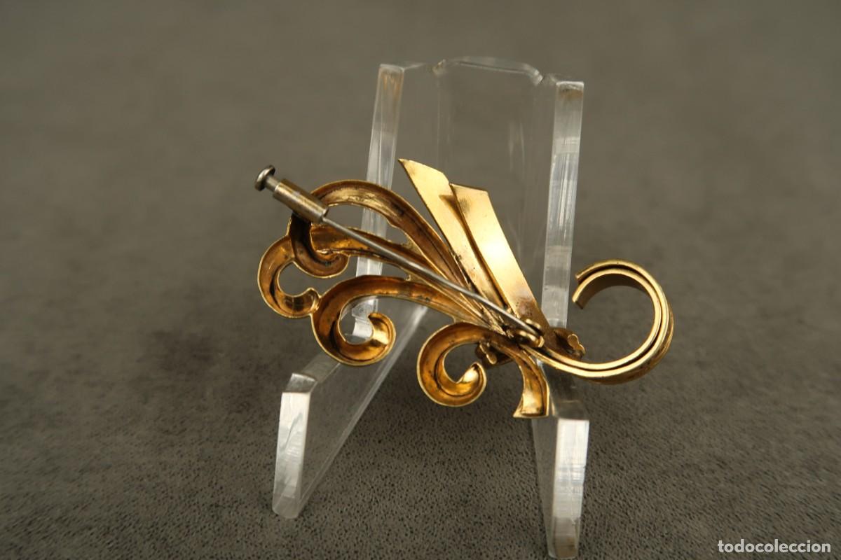 Joyeria: Antiguo Broche Metal Dorado - Foto 7