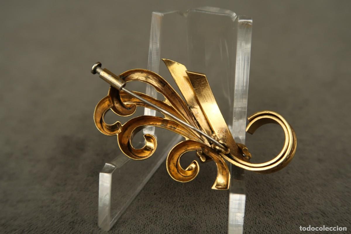 Joyeria: Antiguo Broche Metal Dorado - Foto 8