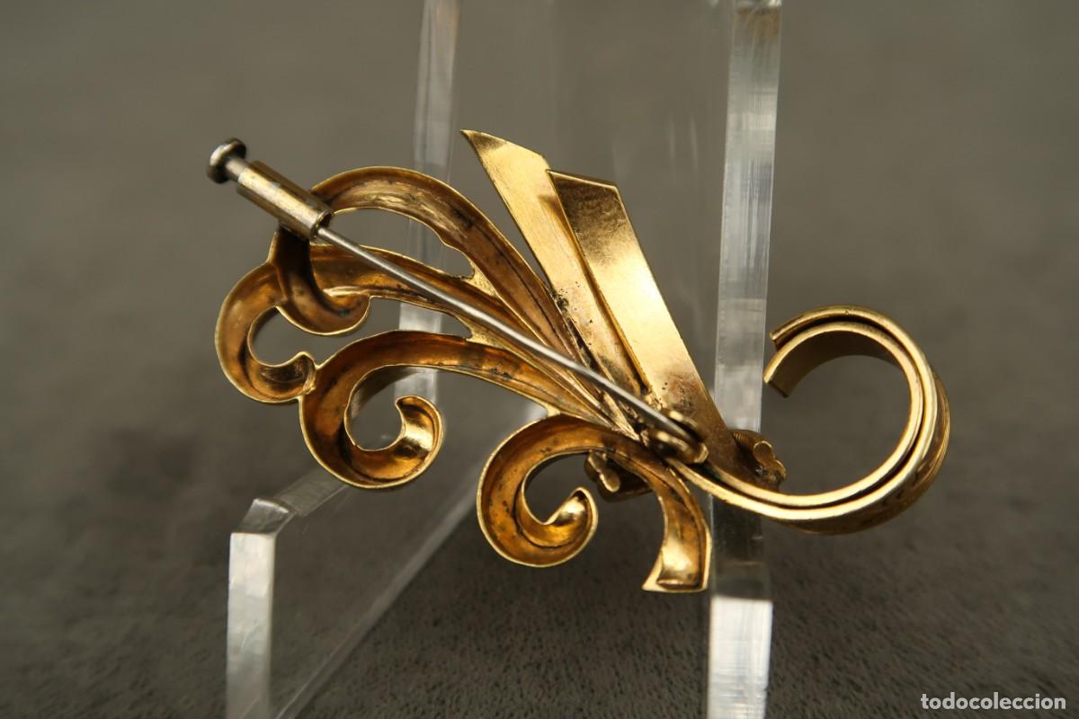 Joyeria: Antiguo Broche Metal Dorado - Foto 9