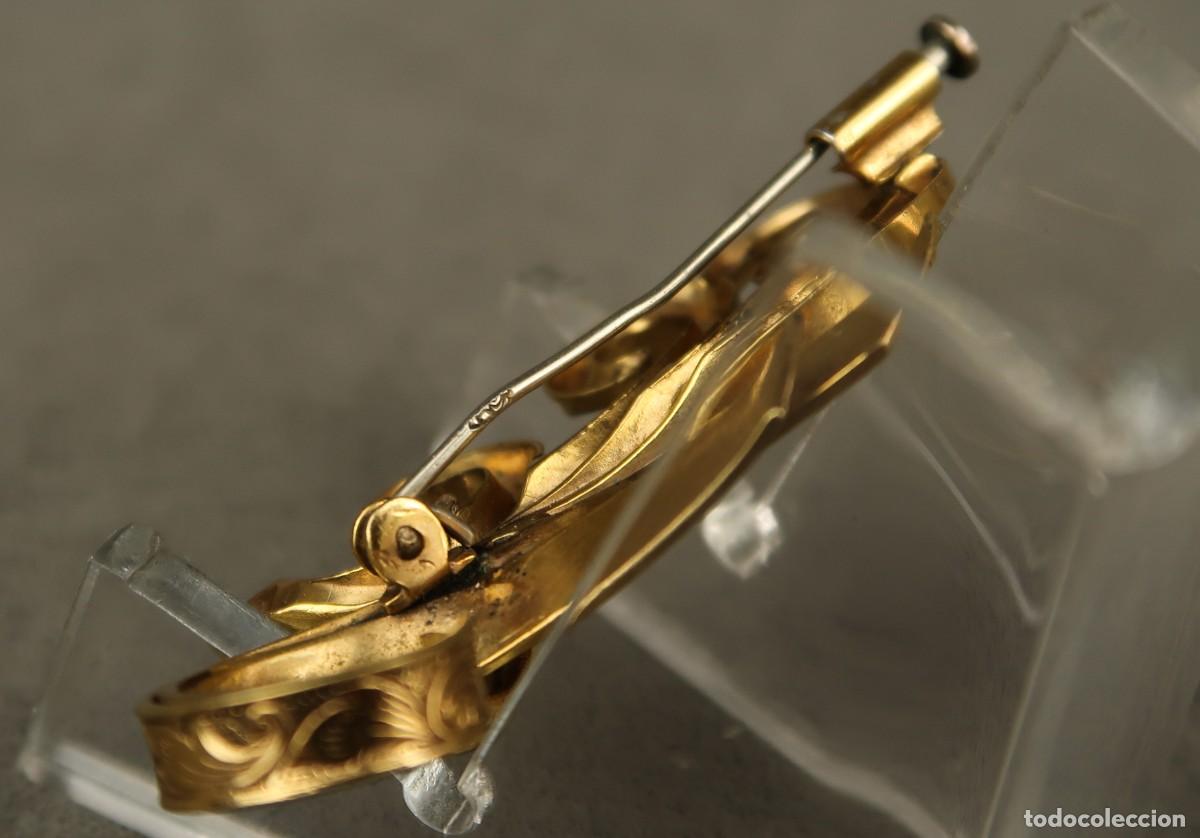 Joyeria: Antiguo Broche Metal Dorado - Foto 10