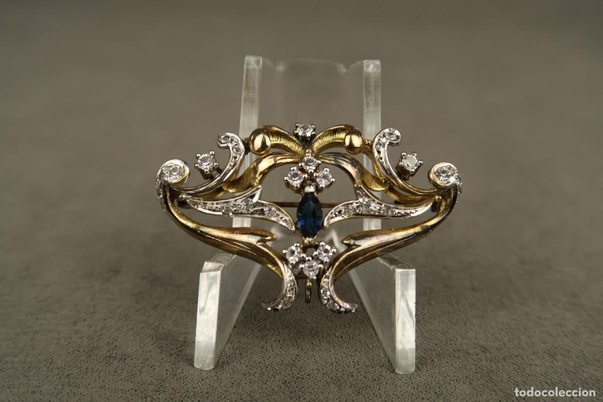 Joyeria: Antiguo Broche de Plata Dorada - Foto 1