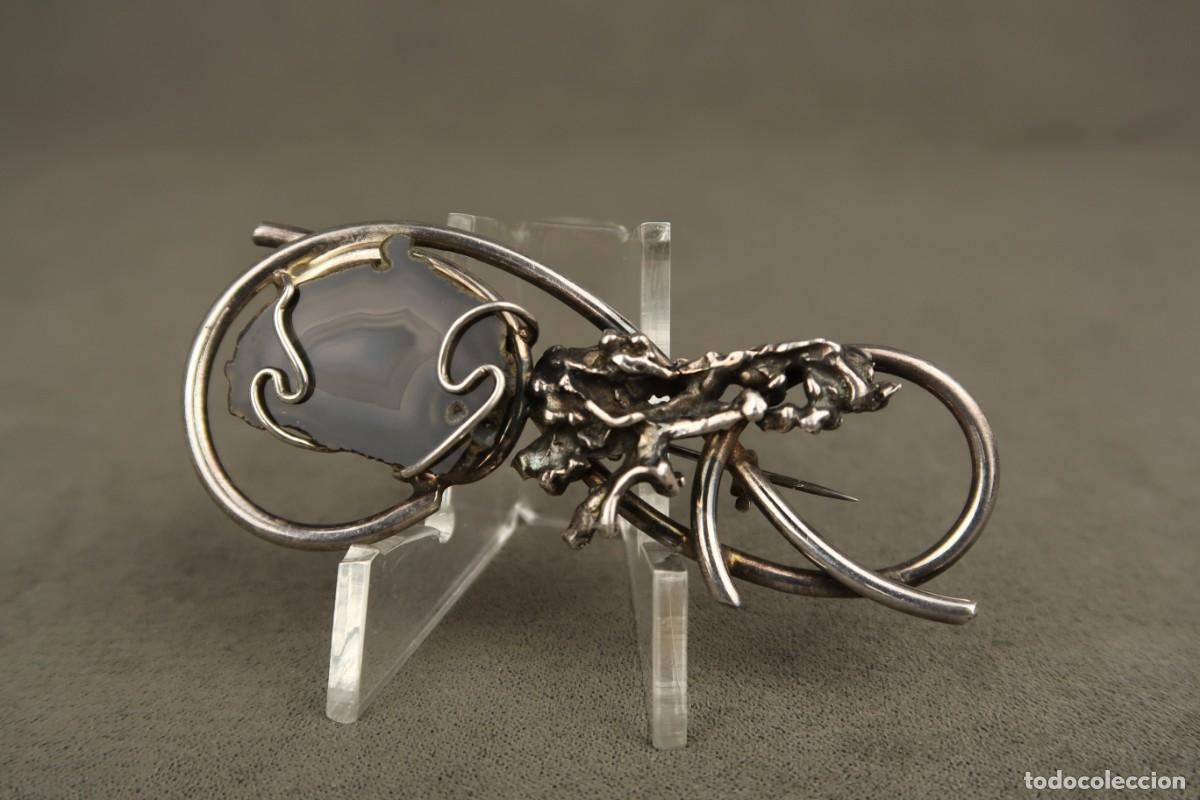 Joyeria: Antiguo Broche de Plata y &Aacute;gata - Foto 6