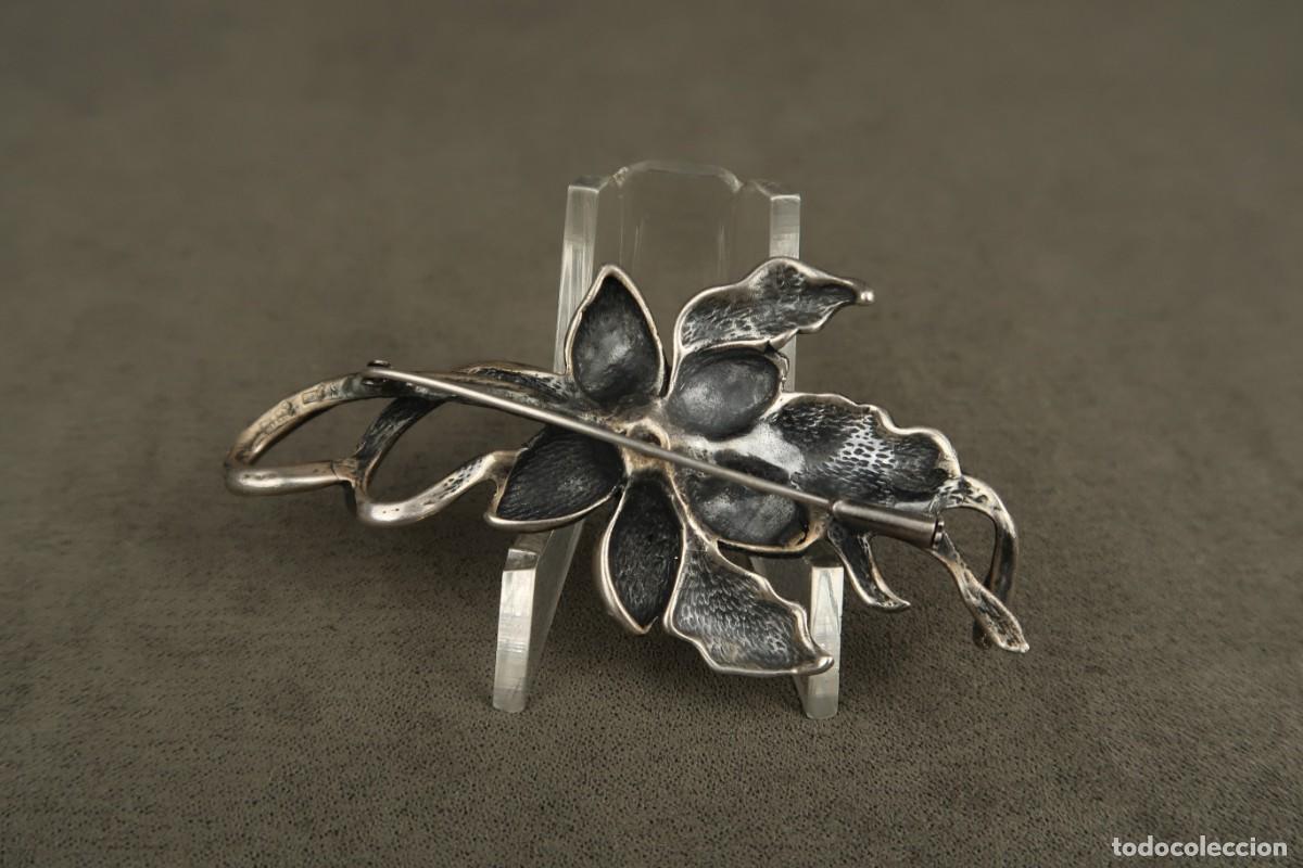 Joyeria: Antiguo Broche Modernista de Plata y Cornalina - Foto 8