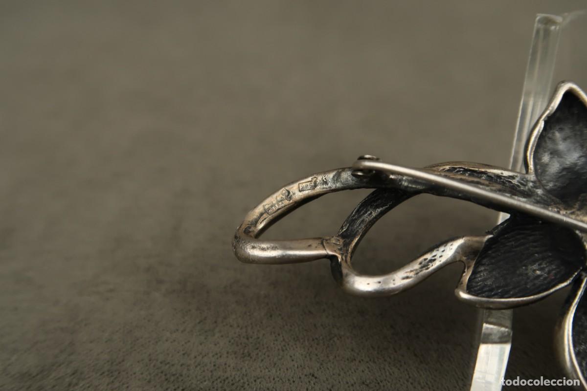 Joyeria: Antiguo Broche Modernista de Plata y Cornalina - Foto 12