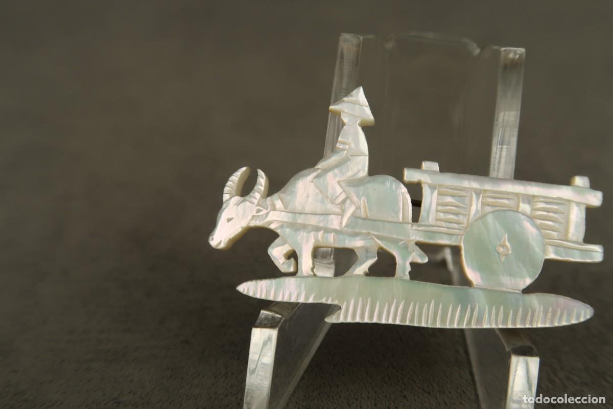 Joyeria: Antiguo Broche Chino de N&aacute;car - Foto 3