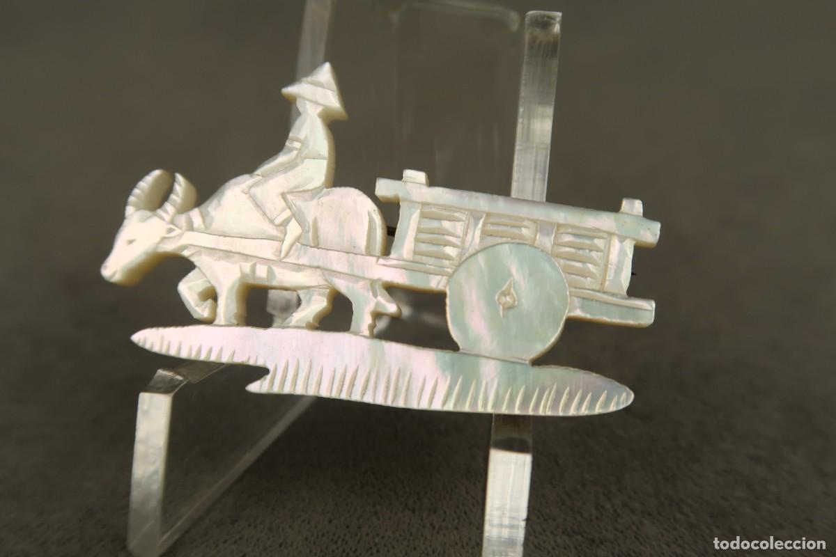 Joyeria: Antiguo Broche Chino de N&aacute;car - Foto 4