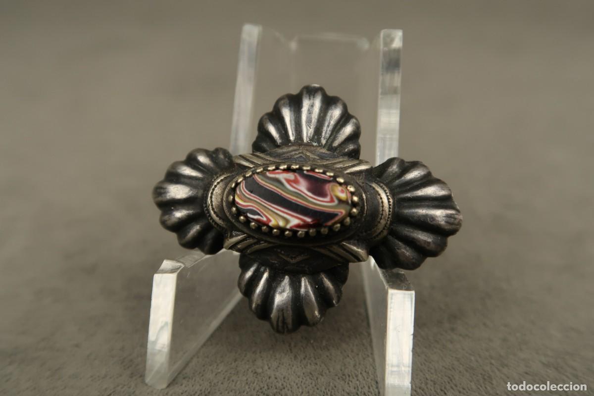 Joyeria: Antiguo Broche de Plata y Cristal de Murano - Foto 1
