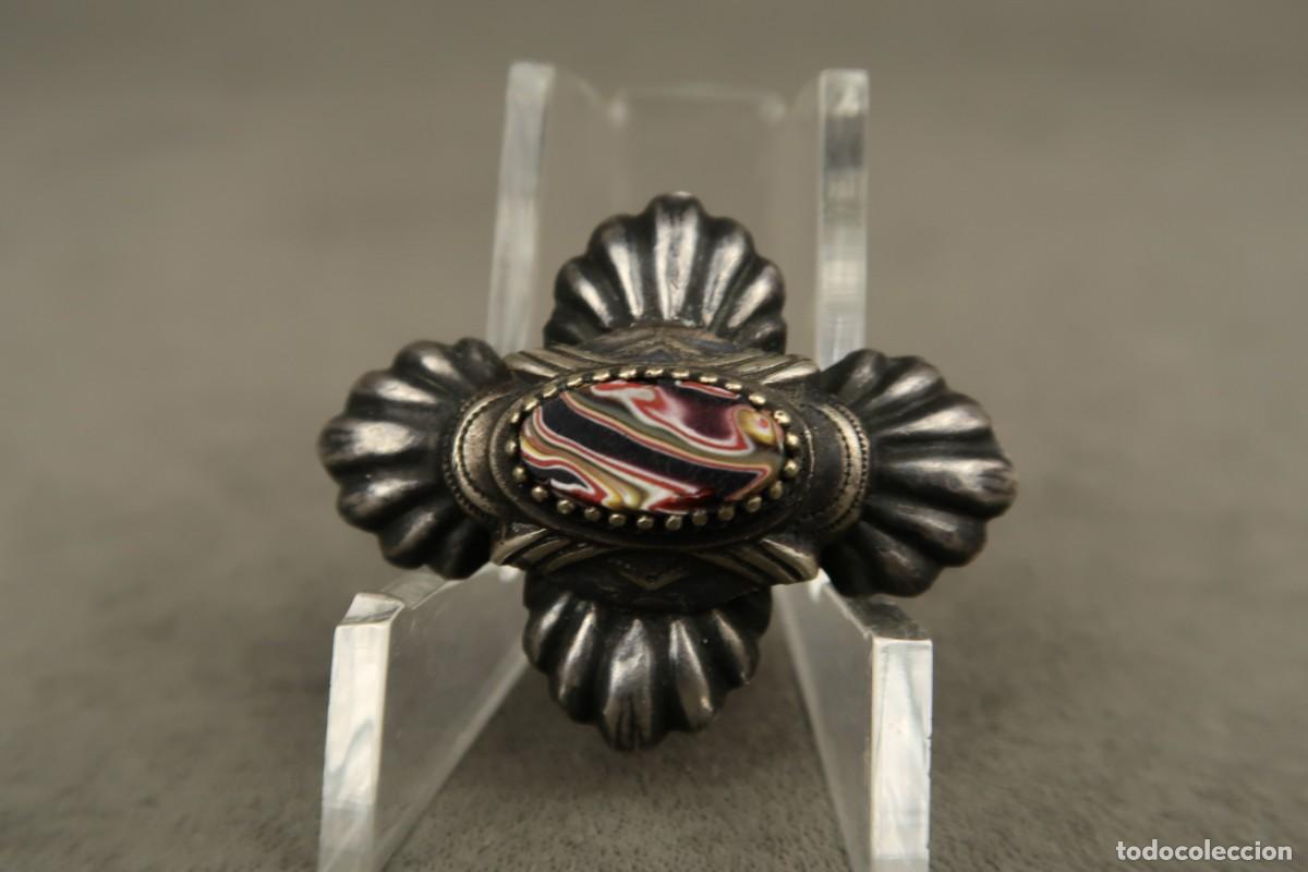 Joyeria: Antiguo Broche de Plata y Cristal de Murano - Foto 2