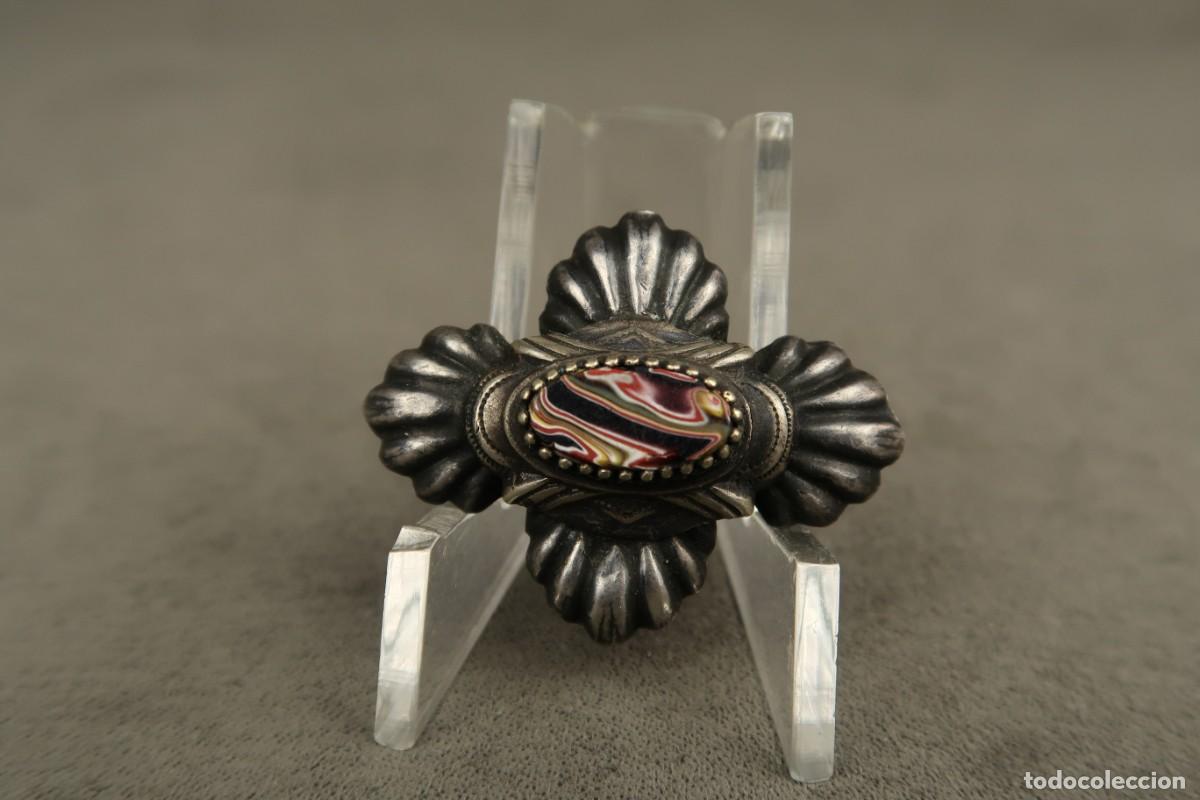 Joyeria: Antiguo Broche de Plata y Cristal de Murano - Foto 3