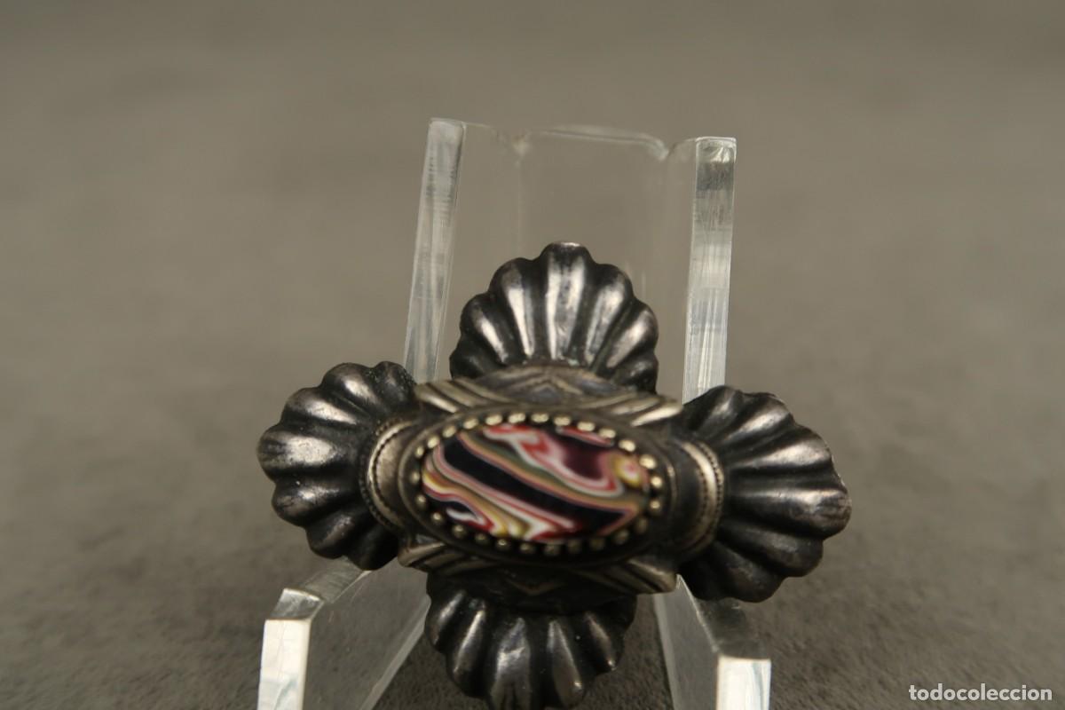 Joyeria: Antiguo Broche de Plata y Cristal de Murano - Foto 4