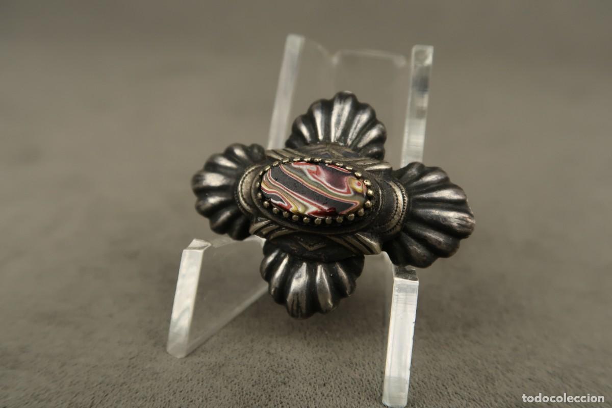 Joyeria: Antiguo Broche de Plata y Cristal de Murano - Foto 5