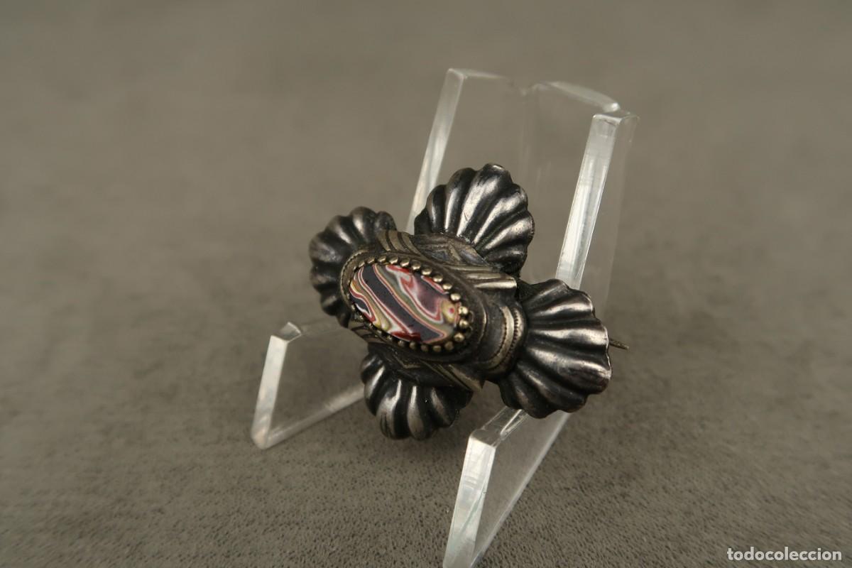 Joyeria: Antiguo Broche de Plata y Cristal de Murano - Foto 6