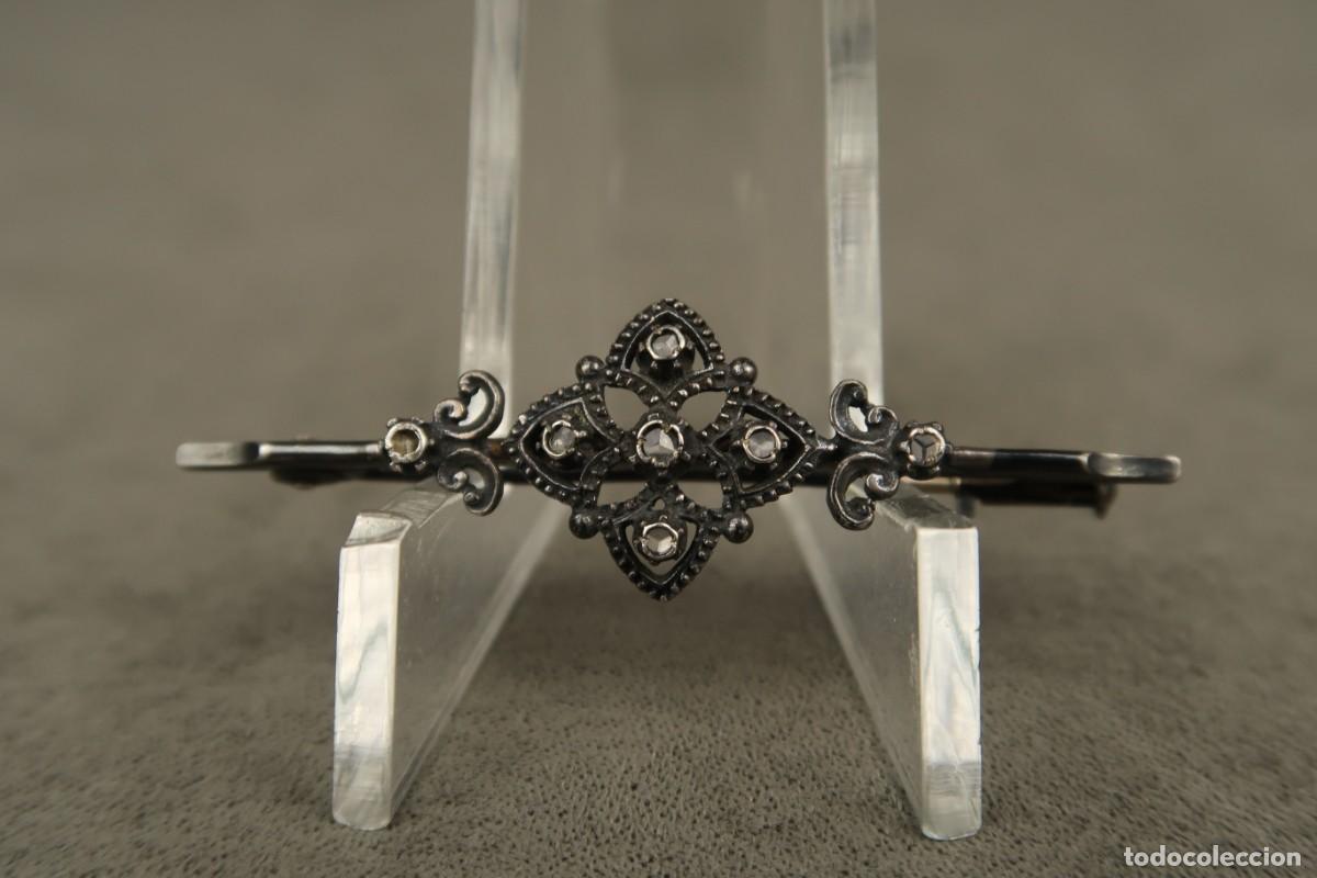 Joyeria: Antiguo Broche de Plata y Zafiros - Foto 1