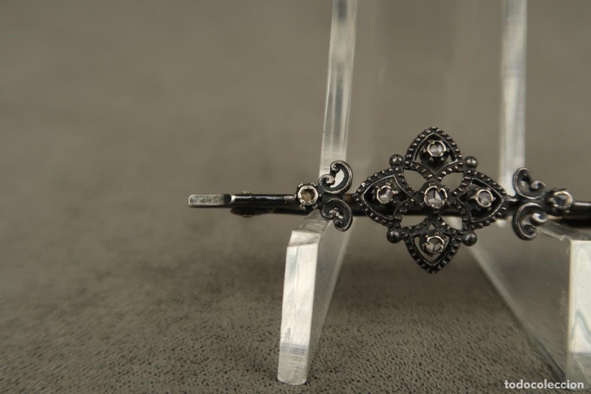 Joyeria: Antiguo Broche de Plata y Zafiros - Foto 4