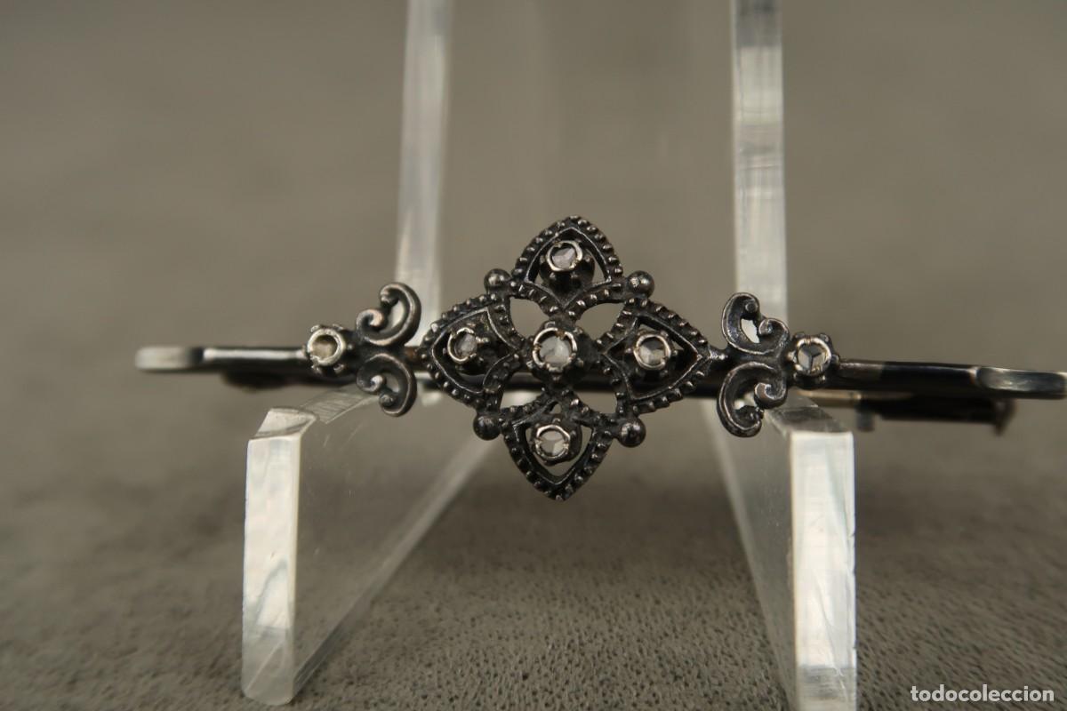Joyeria: Antiguo Broche de Plata y Zafiros - Foto 5