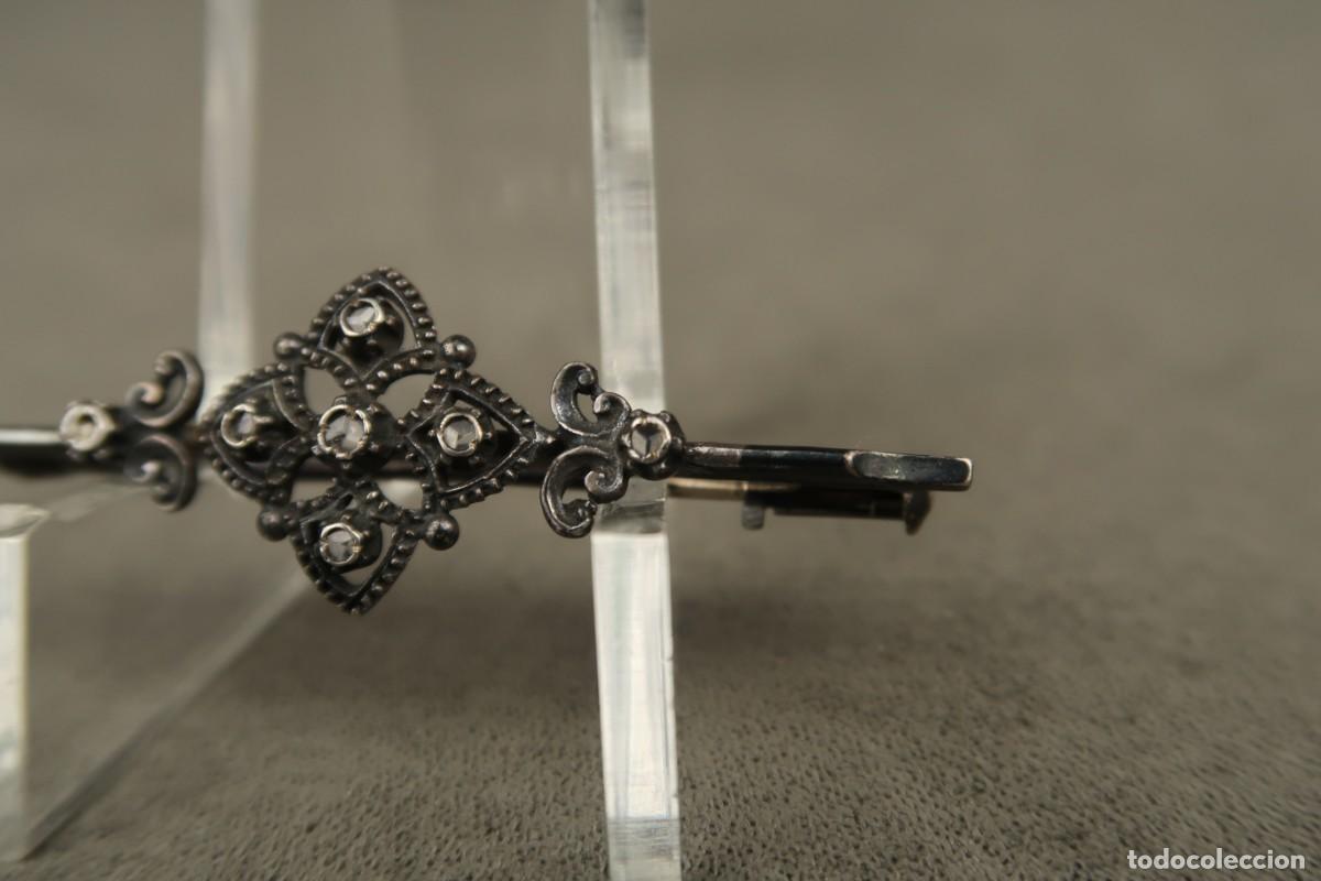Joyeria: Antiguo Broche de Plata y Zafiros - Foto 6