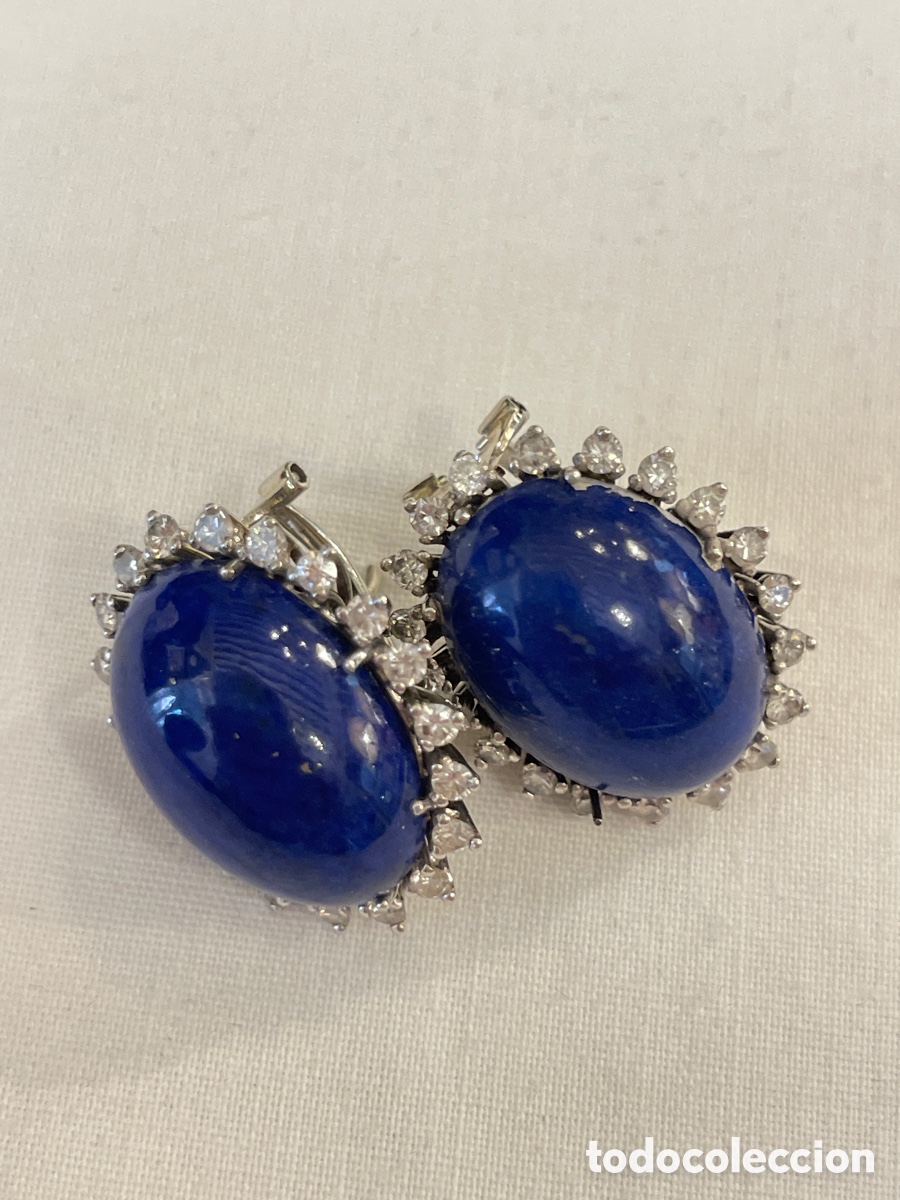 Joyeria: Pendientes oro blanco 18K, lapisl&aacute;zuli y diamantes - Foto 5