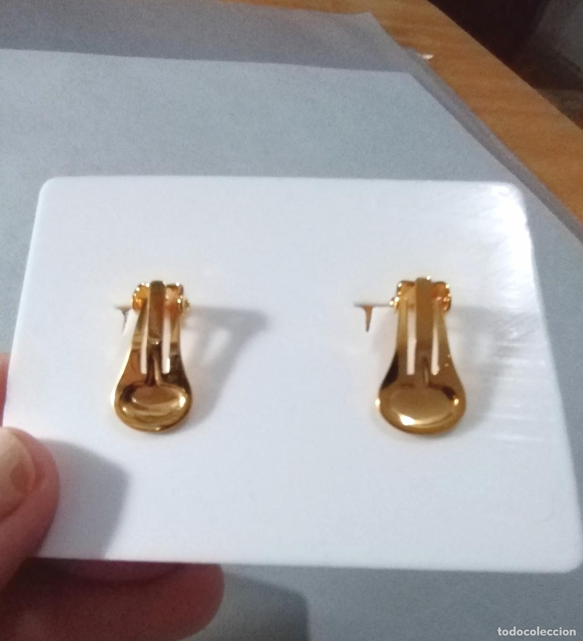 Joyeria: Pendientes dorados, cierre de clip. - Foto 4