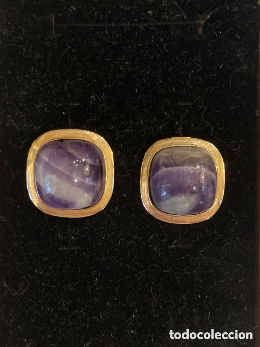 Joyeria: Pendientes oro 18K y amatista - Foto 1