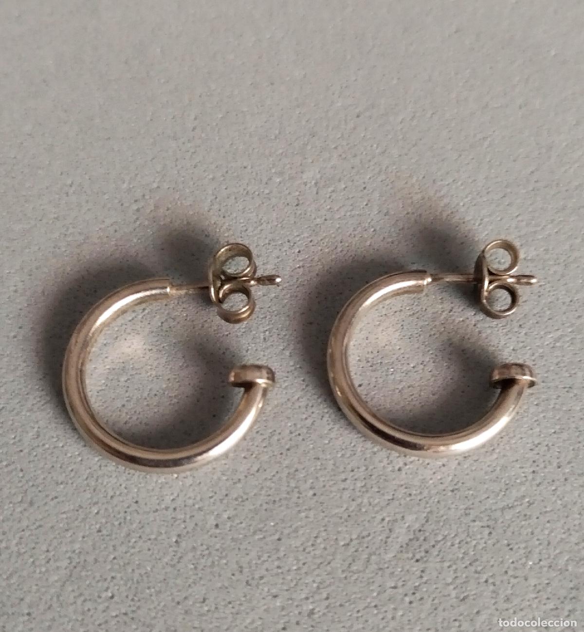 Joyeria: Pendientes de aro, plata de ley. - Foto 2