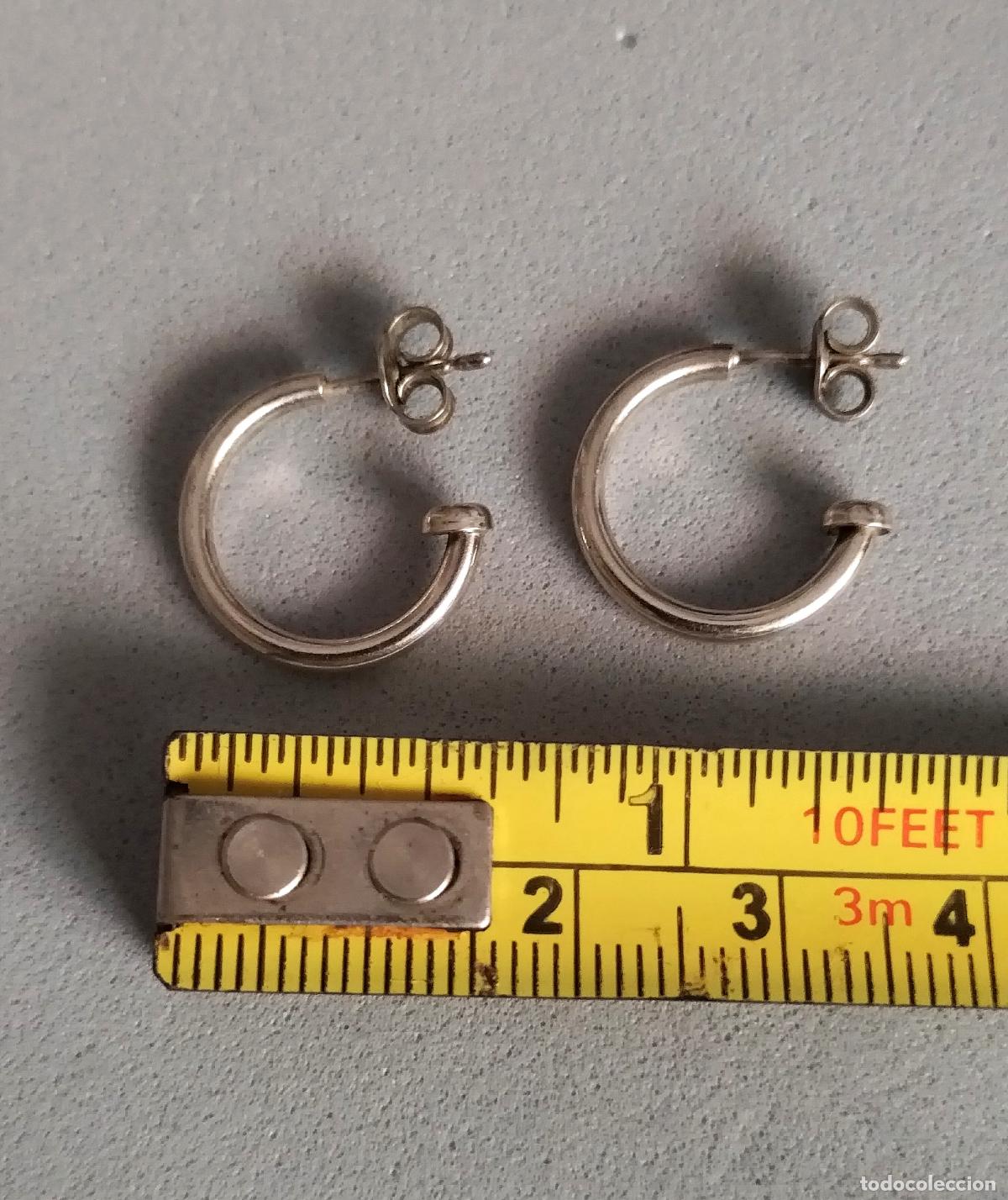Joyeria: Pendientes de aro, plata de ley. - Foto 3
