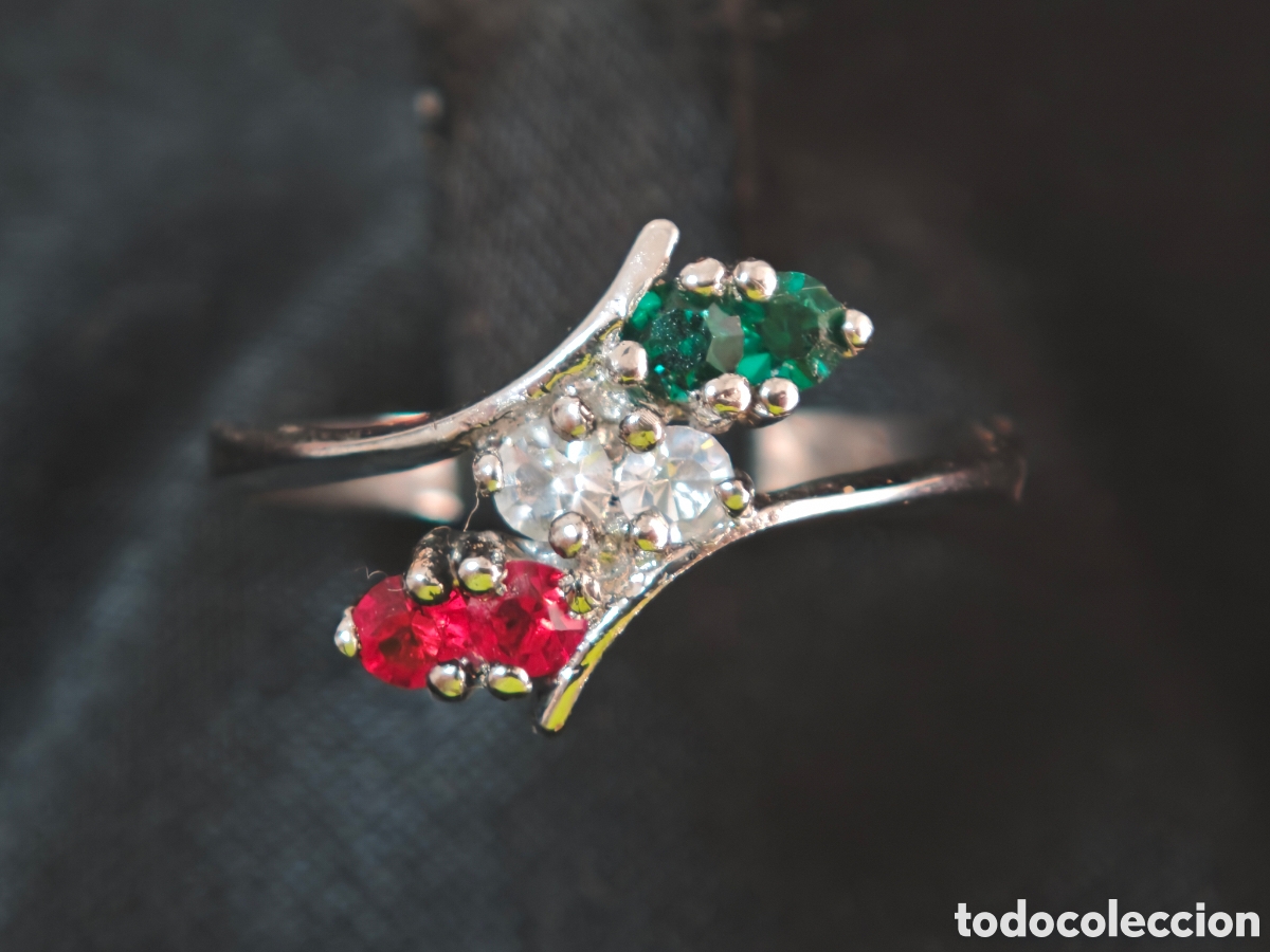 Joyeria: A anillo de plata de ley y piedras de color - Foto 1
