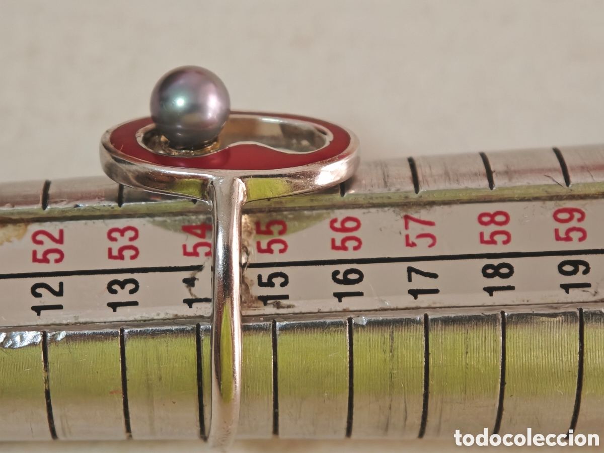 Joyeria: Anillo de plata de ley perla y esmalte nuevo - Foto 5