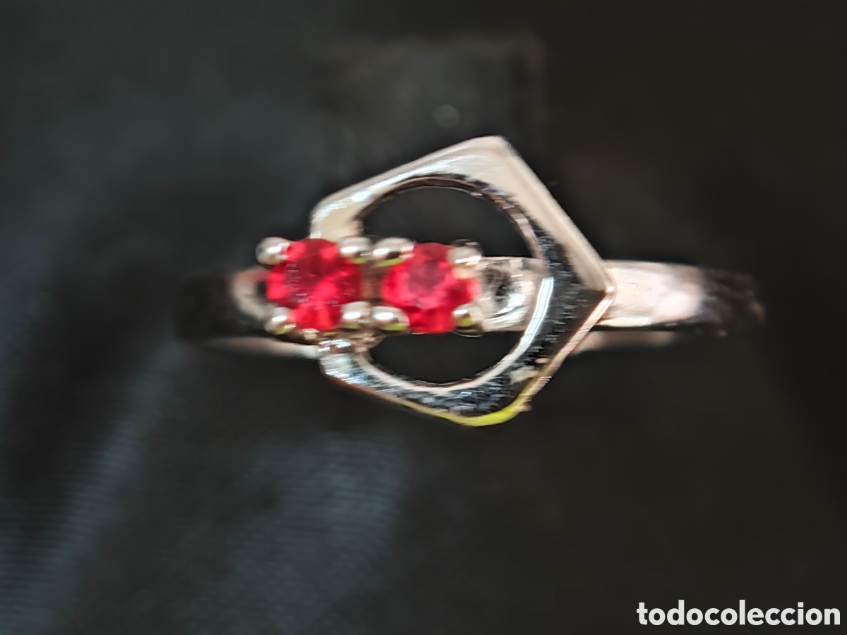 Joyeria: Anillo de plata de ley y circonitas Rojas nuevo - Foto 7