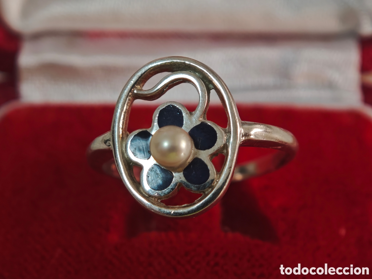 Joyeria: Anillo de plata de ley y esmalte nuevo - Foto 2