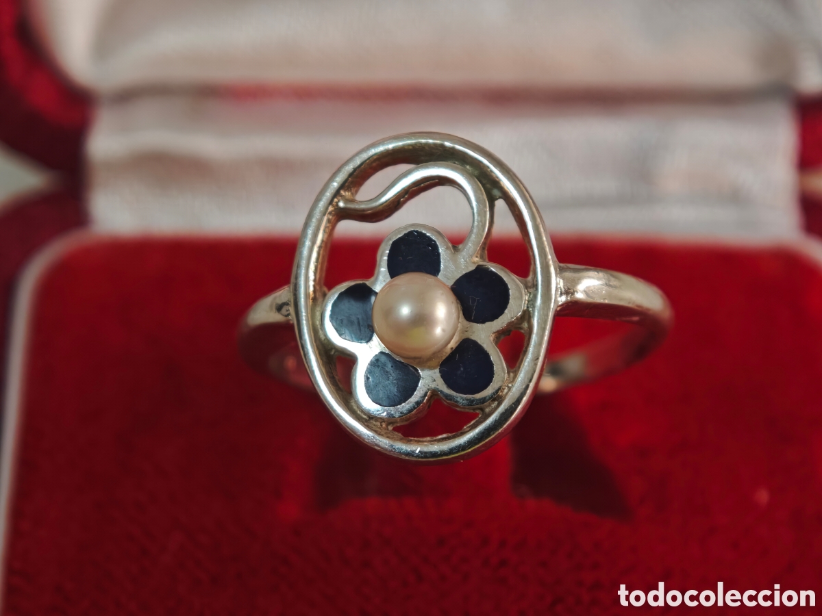 Joyeria: Anillo de plata de ley y esmalte nuevo - Foto 1
