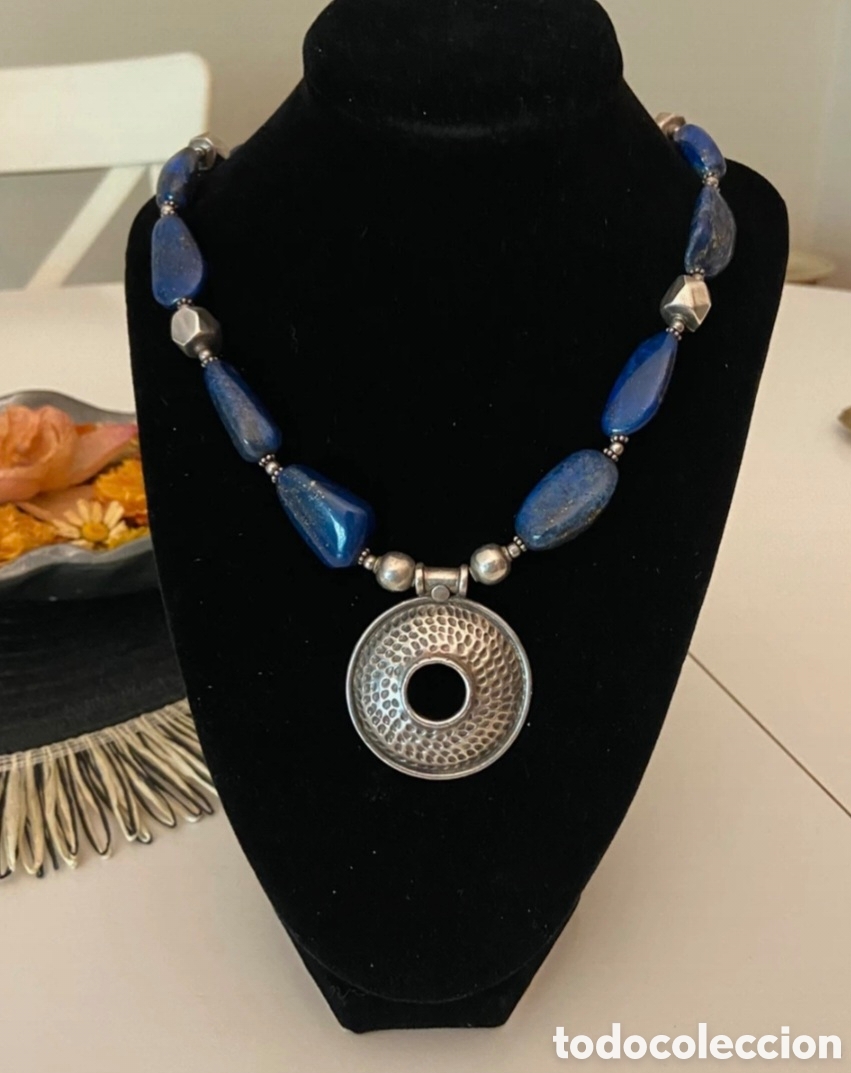 Joyeria: IMPRESIONANTE COLLAR DE PLATA Y LAPISL&Aacute;ZULI. REF S6 MICAJ - Foto 2