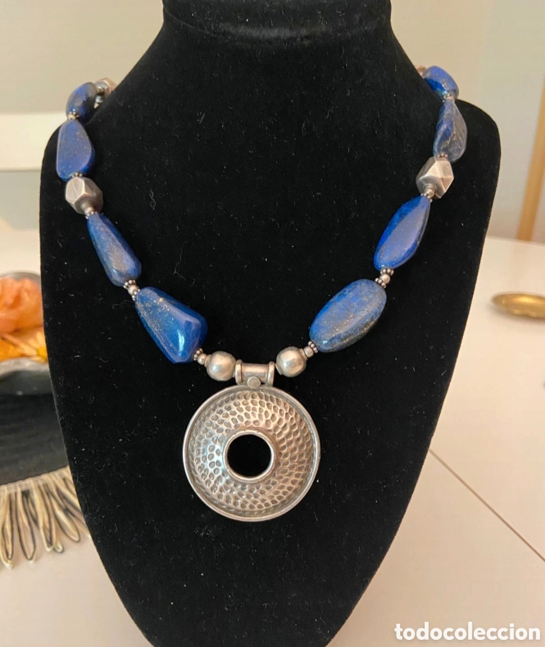 Joyeria: IMPRESIONANTE COLLAR DE PLATA Y LAPISL&Aacute;ZULI. REF S6 MICAJ - Foto 1