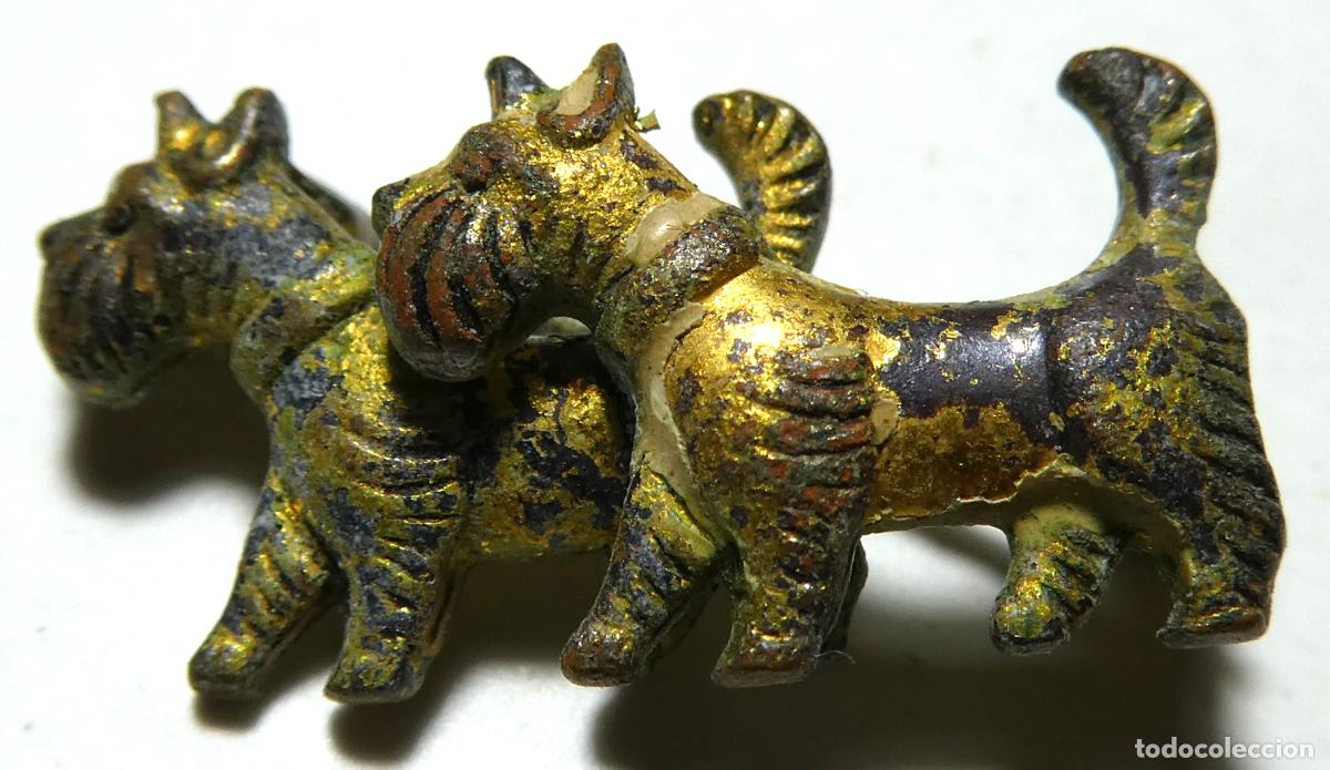 Joyeria: Antiguo Broche de pareja de perritos - Foto 1