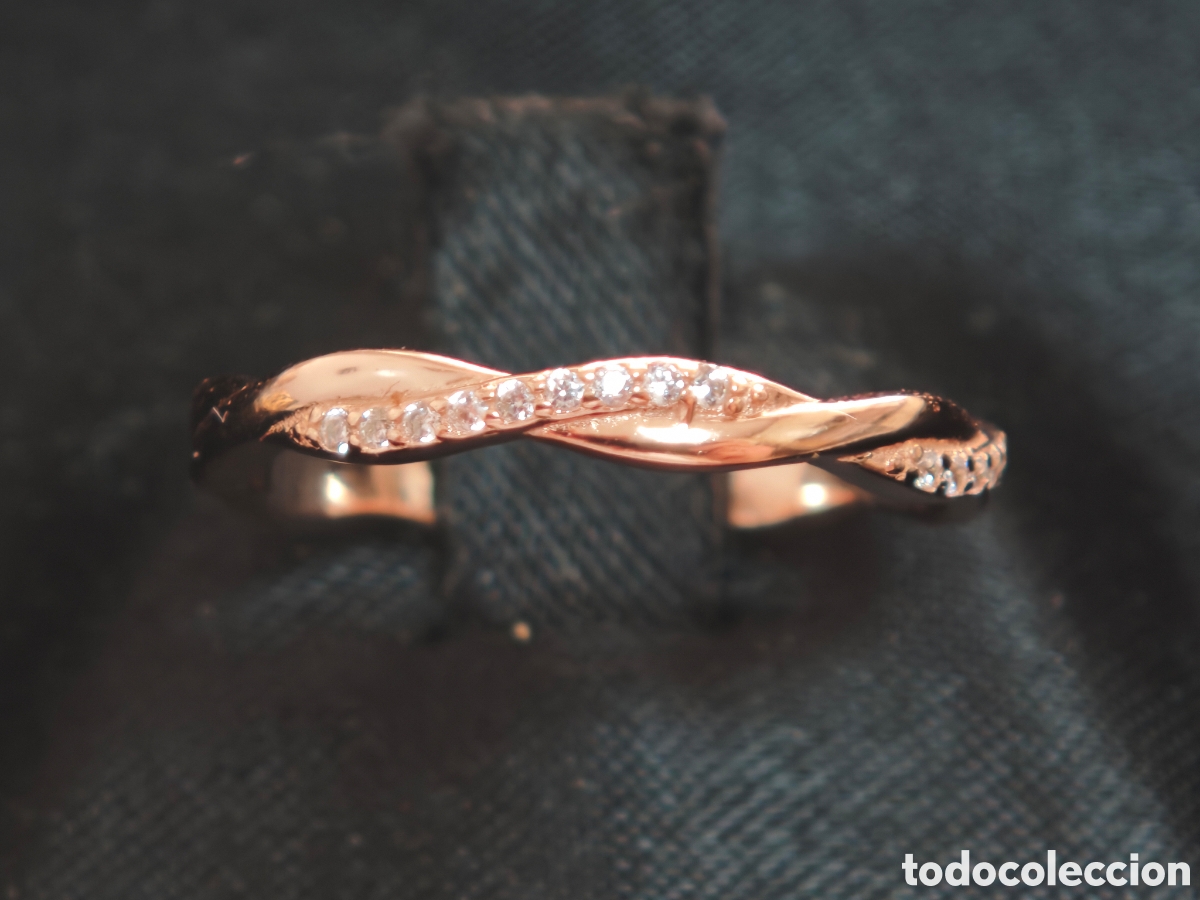Joyeria: Anillo de plata con ba&ntilde;o de oro rosa circonitas - Foto 3