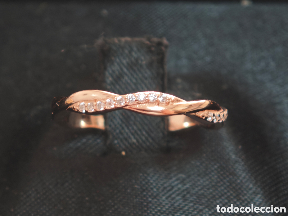 Joyeria: Anillo de plata con ba&ntilde;o de oro rosa circonitas - Foto 5