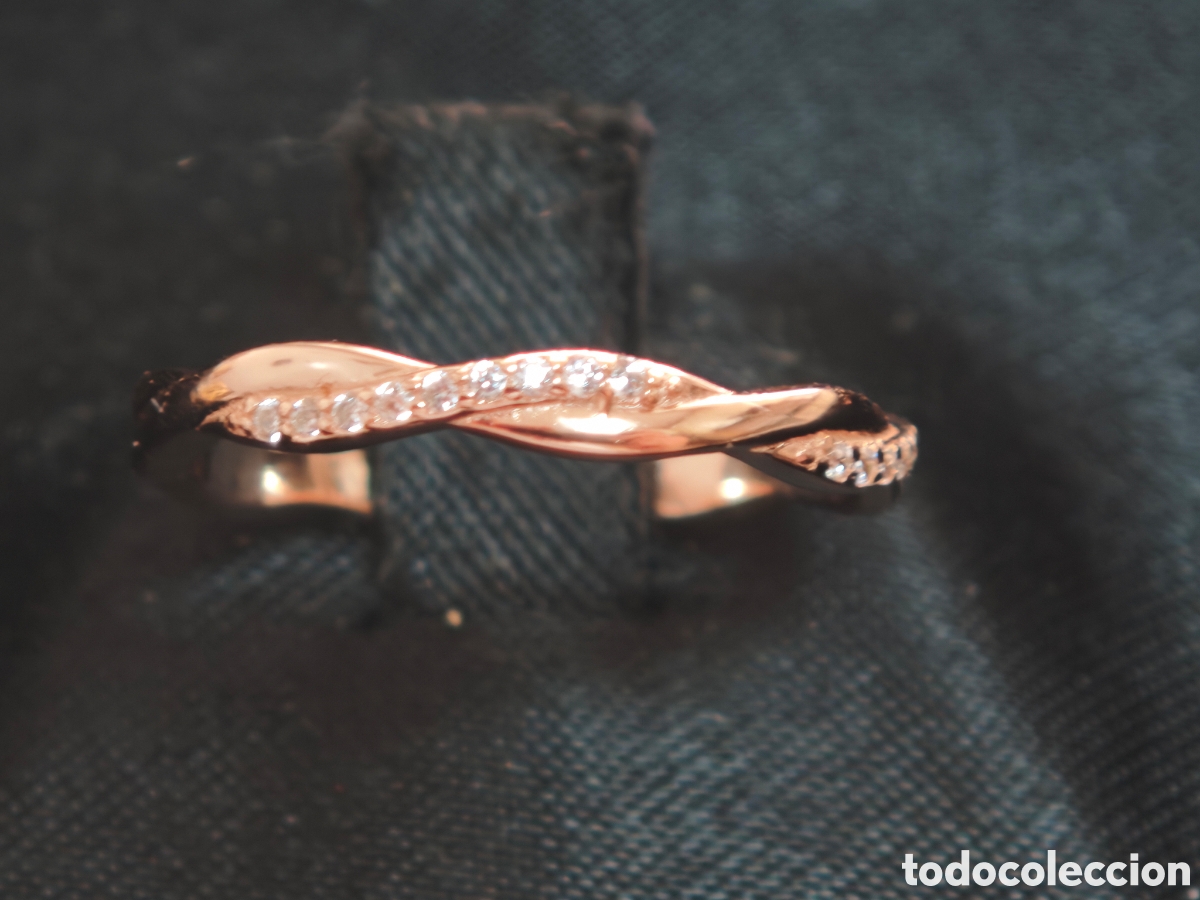 Joyeria: Anillo de plata con ba&ntilde;o de oro rosa circonitas - Foto 6