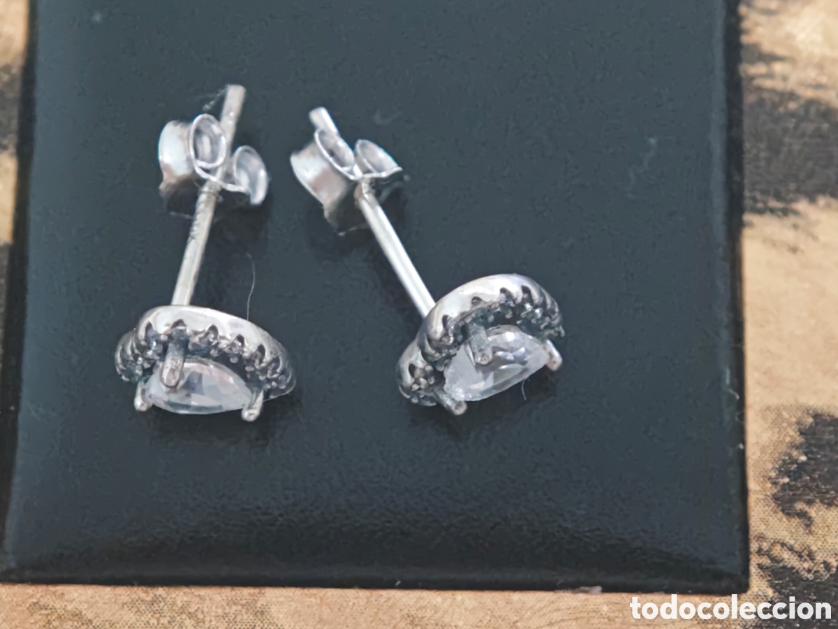 Joyeria: Pendientes peque&ntilde;os en forma de coraz&oacute;n en plata de ley con circonitas - Foto 6