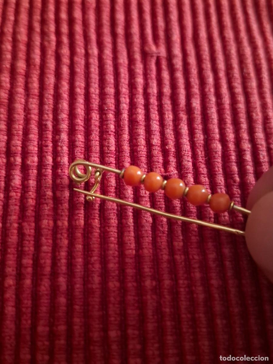 Joyeria: ALFILER DE ORO DE 18 QUILATES Y CORAL - Foto 5