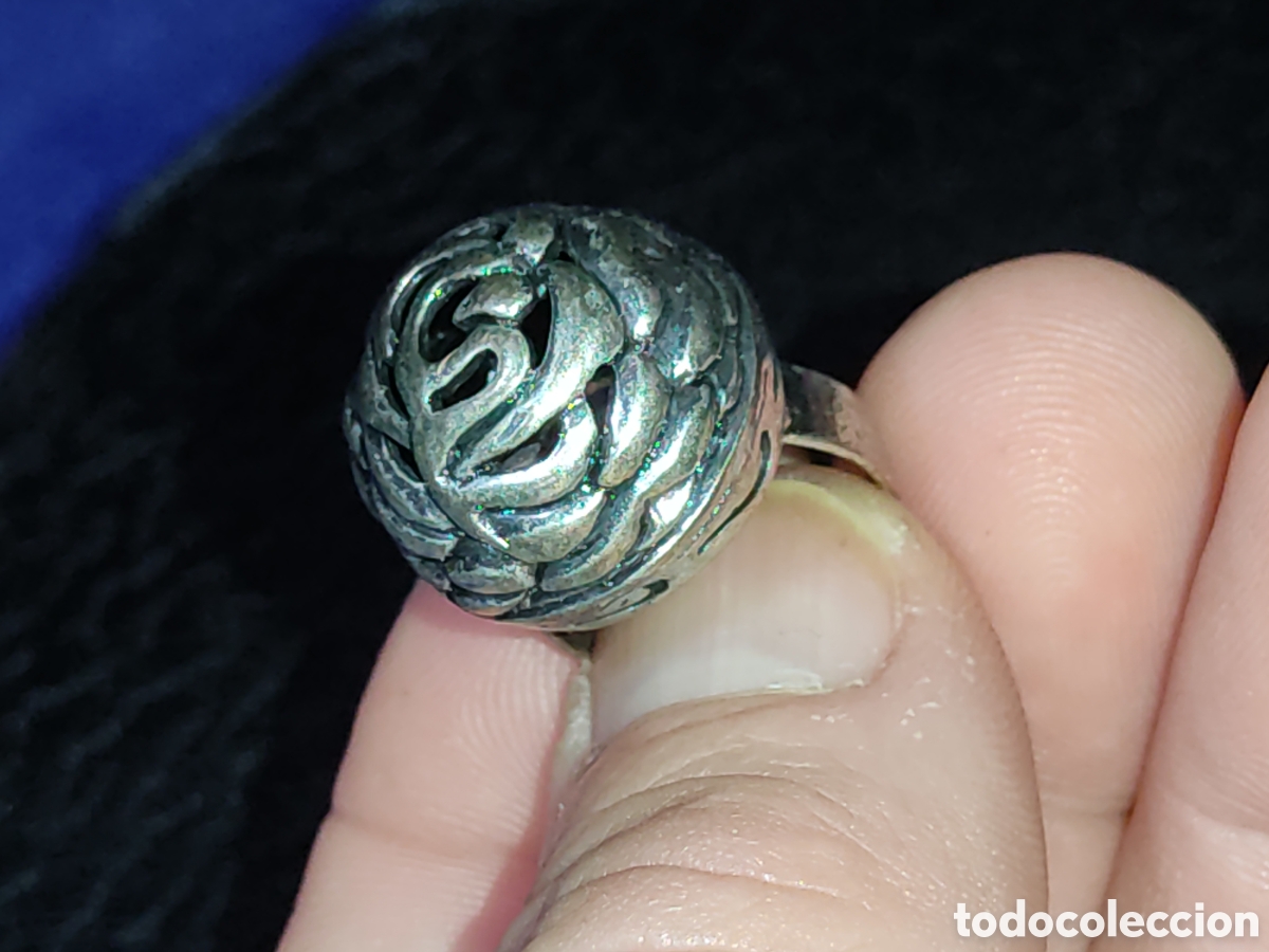 Joyeria: Anillo rosa plateada con cascabel.Vintage. - Foto 2