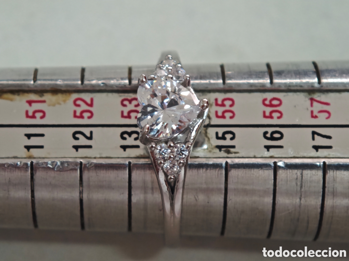 Joyeria: Precioso anillo de plata de ley en forma de coraz&oacute;n con circonitas - Foto 6