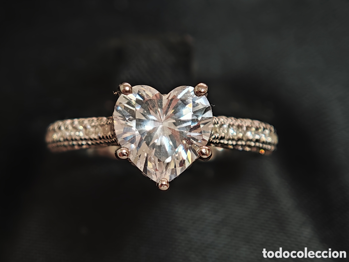 Joyeria: Precioso anillo en Plata de ley en forma de coraz&oacute;n con circonitas - Foto 2