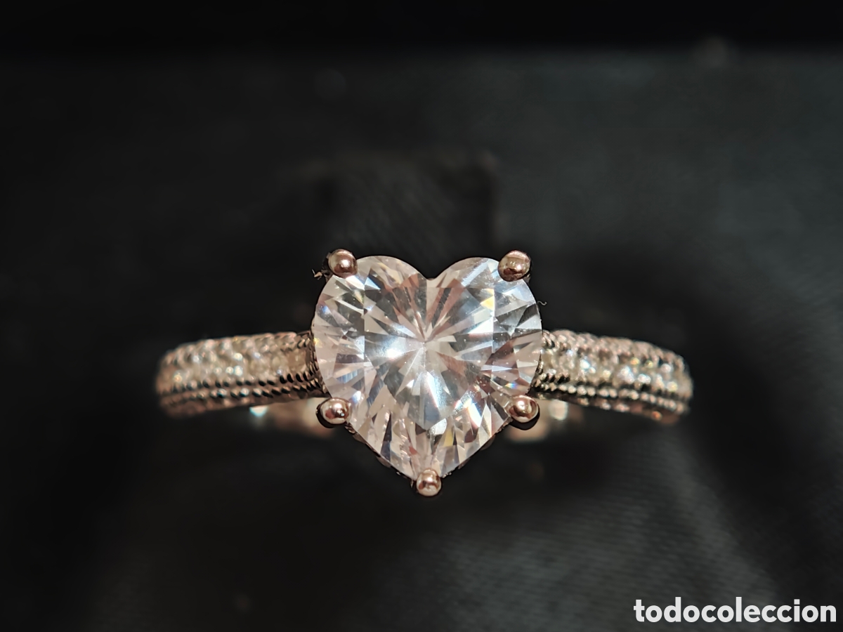 Joyeria: Precioso anillo en Plata de ley en forma de coraz&oacute;n con circonitas - Foto 3