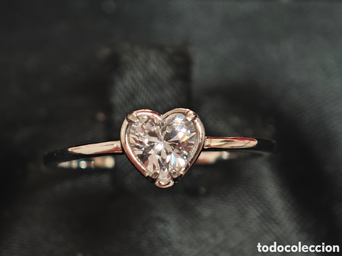 Joyeria: Anillo fino en plata de ley en forma de coraz&oacute;n - Foto 1