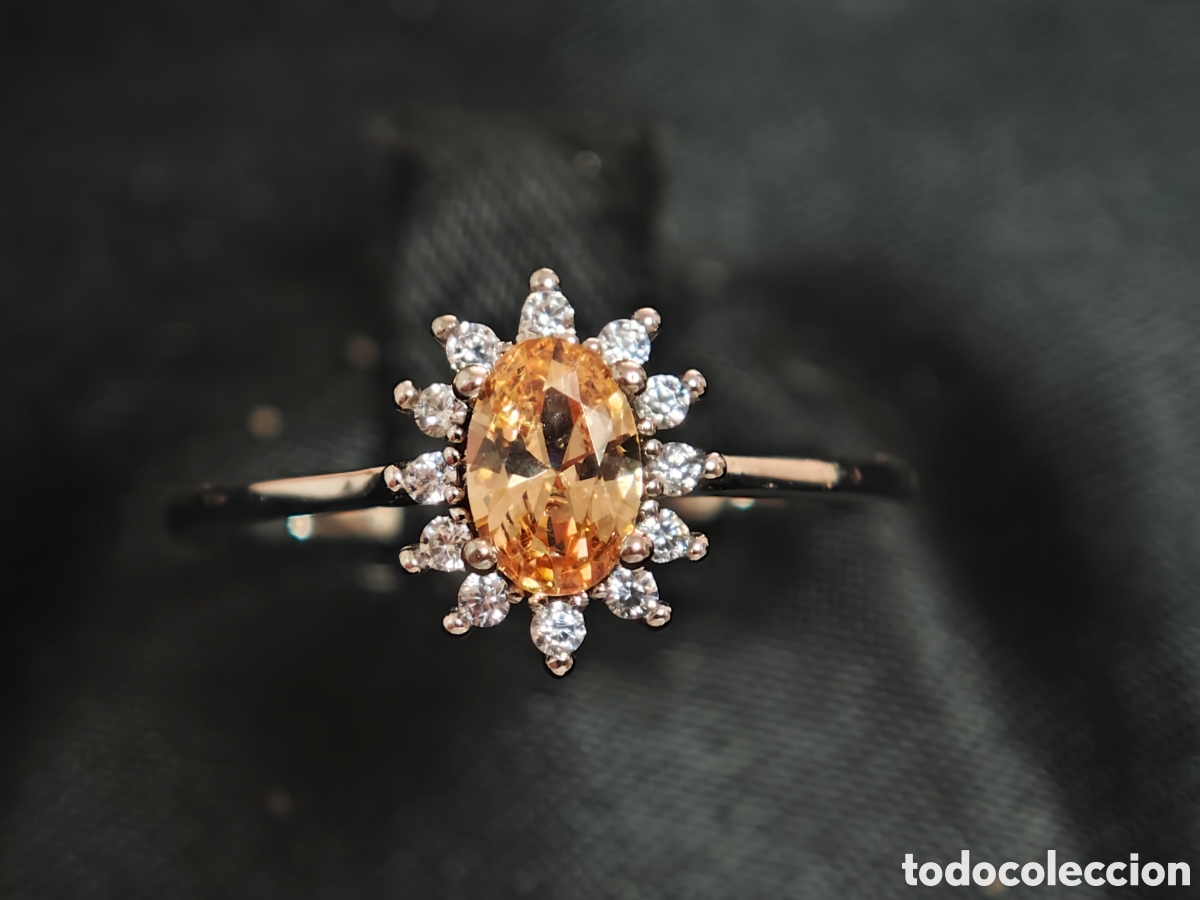 Joyeria: Anillo en plata de ley con citrino y circonitas - Foto 2