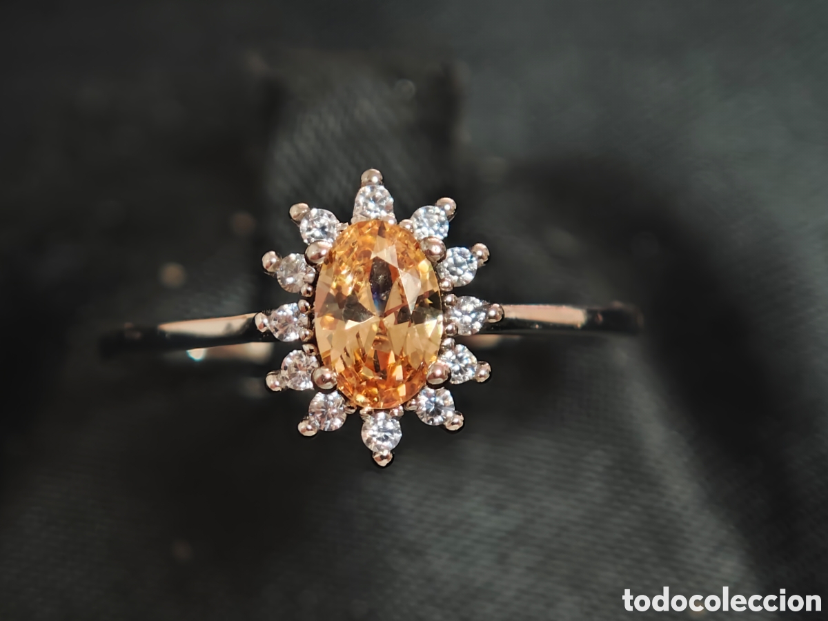 Joyeria: Anillo en plata de ley con citrino y circonitas - Foto 1