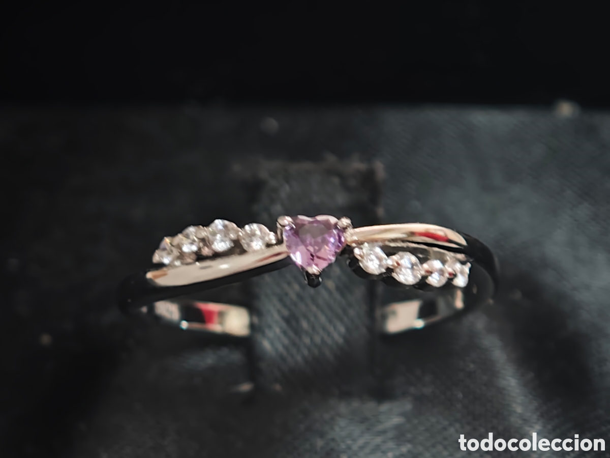 Joyeria: Anillo en plata de ley con amatista y circonitas - Foto 2